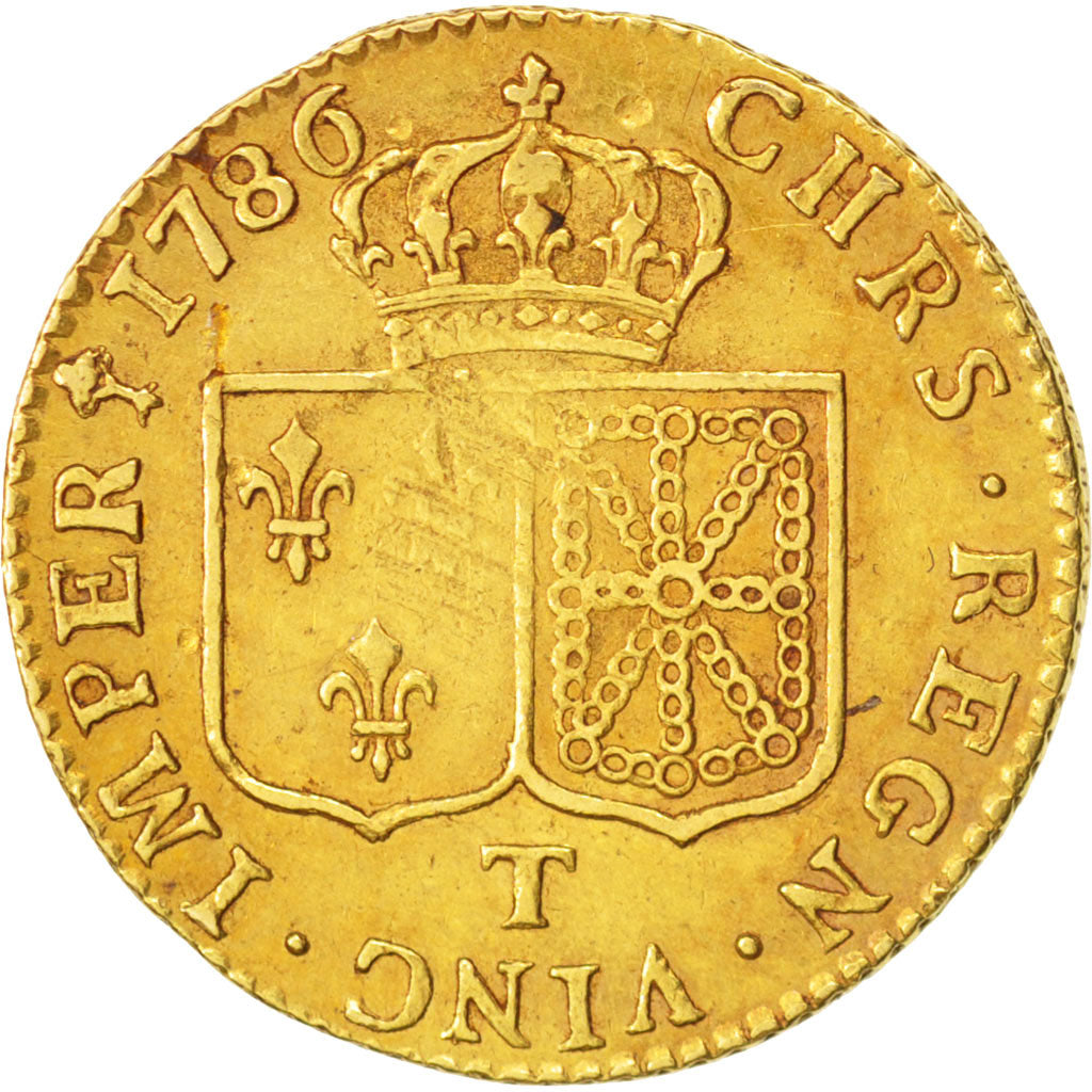 France, Louis XVI, Louis d'or à la tête nue, 1786, Nantes, TTB, KM:591.14
