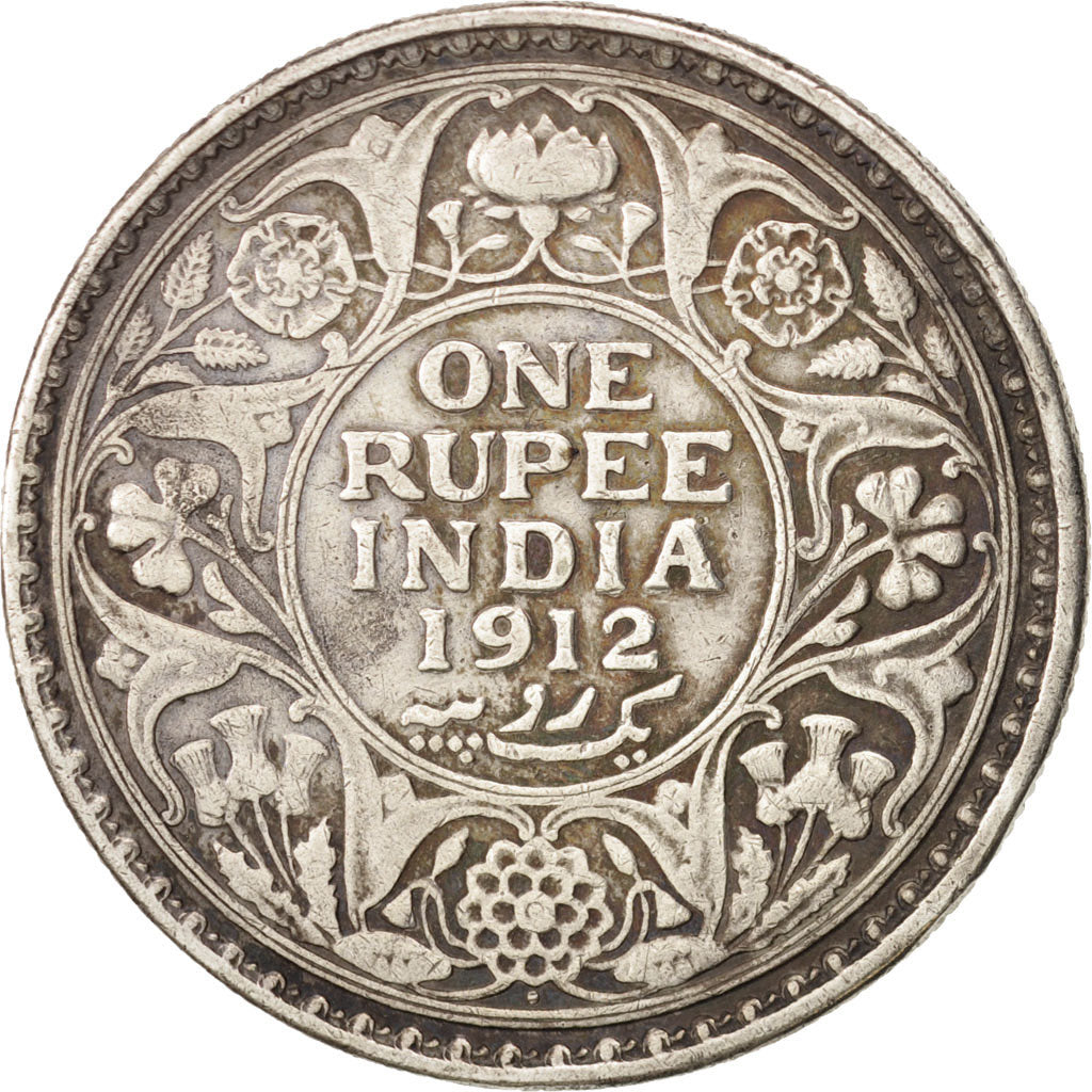 INDIA-BRITISH, George V, Rupee, 1912, VF(30-35), Silver, KM:524