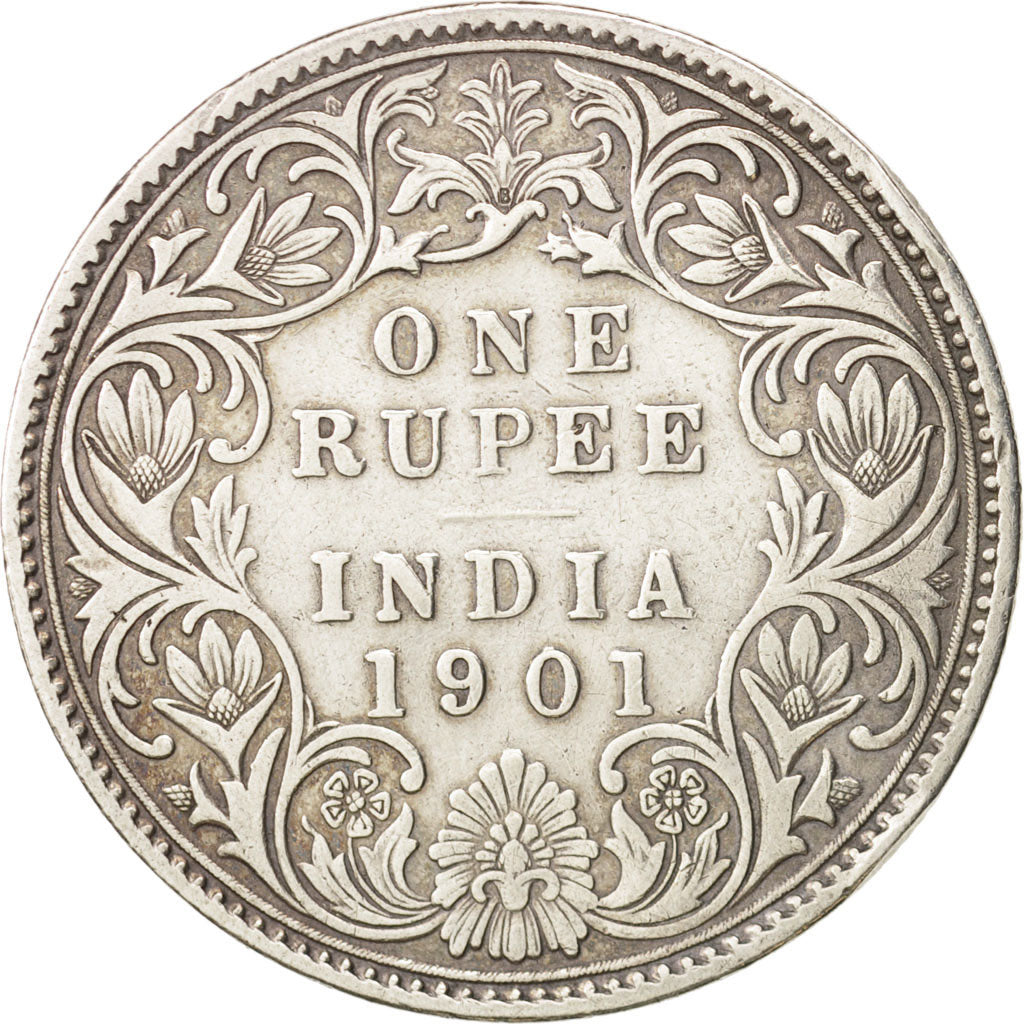INDIA-BRITISH, Victoria, Rupee, 1901, VF(30-35), Silver, KM:492