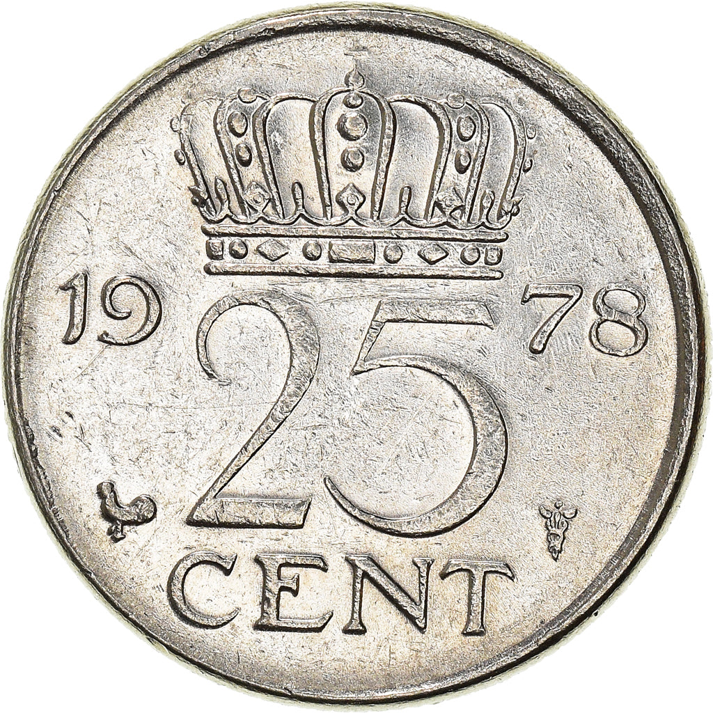Moeda, Países Baixos, 25 Cents, 1978