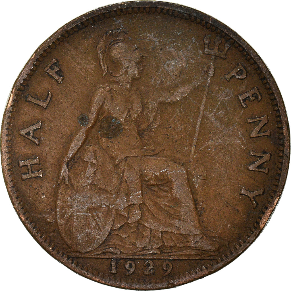 Monnaie, Grande-Bretagne, 1/2 Penny, 1929