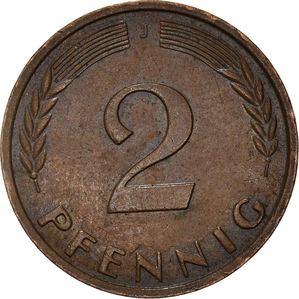 Moeda, ALEMANHA - REPÚBLICA FEDERAL, 2 Pfennig, 1966