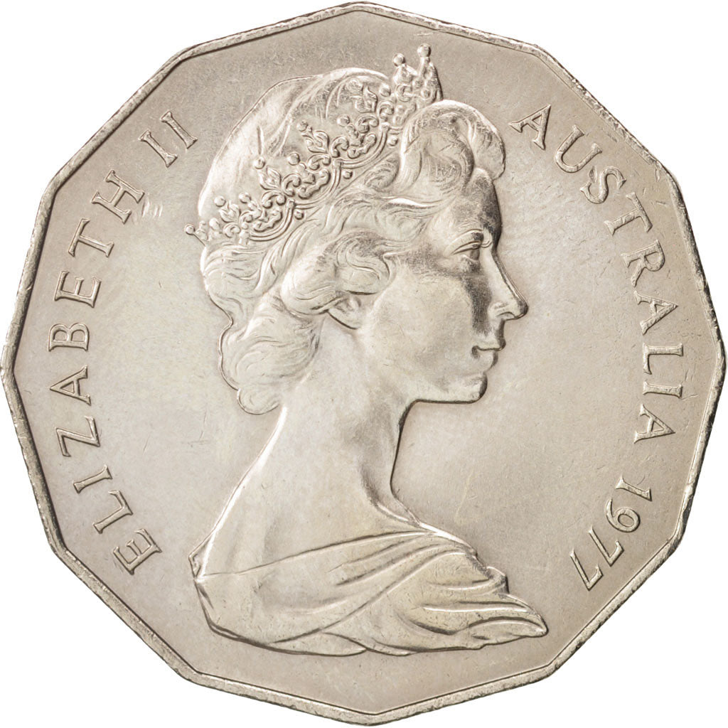 Australia, Elizabeth II, 50 Cents, 1977, MS(60-62), Copper-nickel, KM:70
