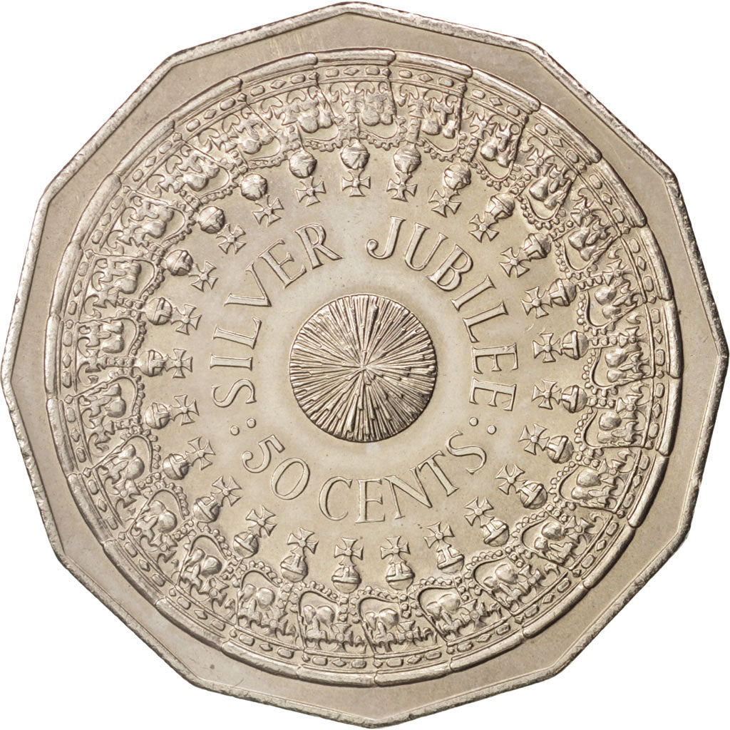 Australia, Elizabeth II, 50 Cents, 1977, MS(60-62), Copper-nickel, KM:70