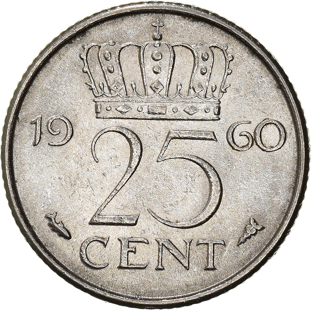 Moneda, Países Bajos, 25 Cents, 1960