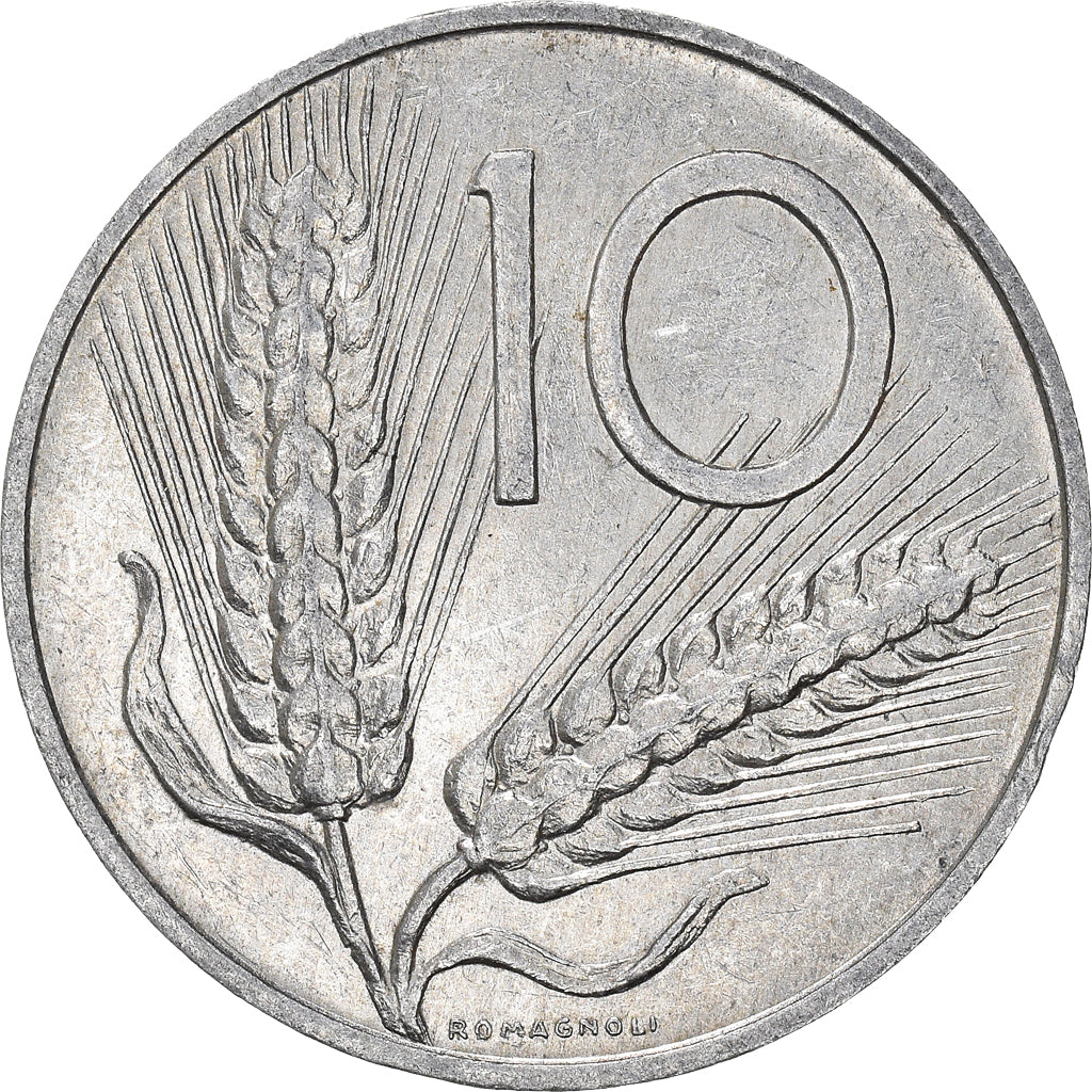 Moeda, Itália, 10 Lire, 1974