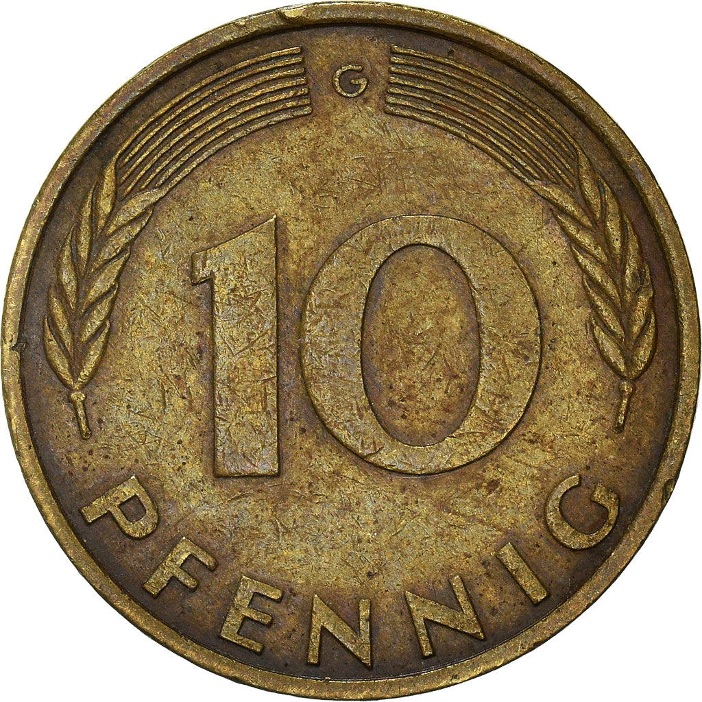 Moeda, ALEMANHA - REPÚBLICA FEDERAL, 10 Pfennig, 1980