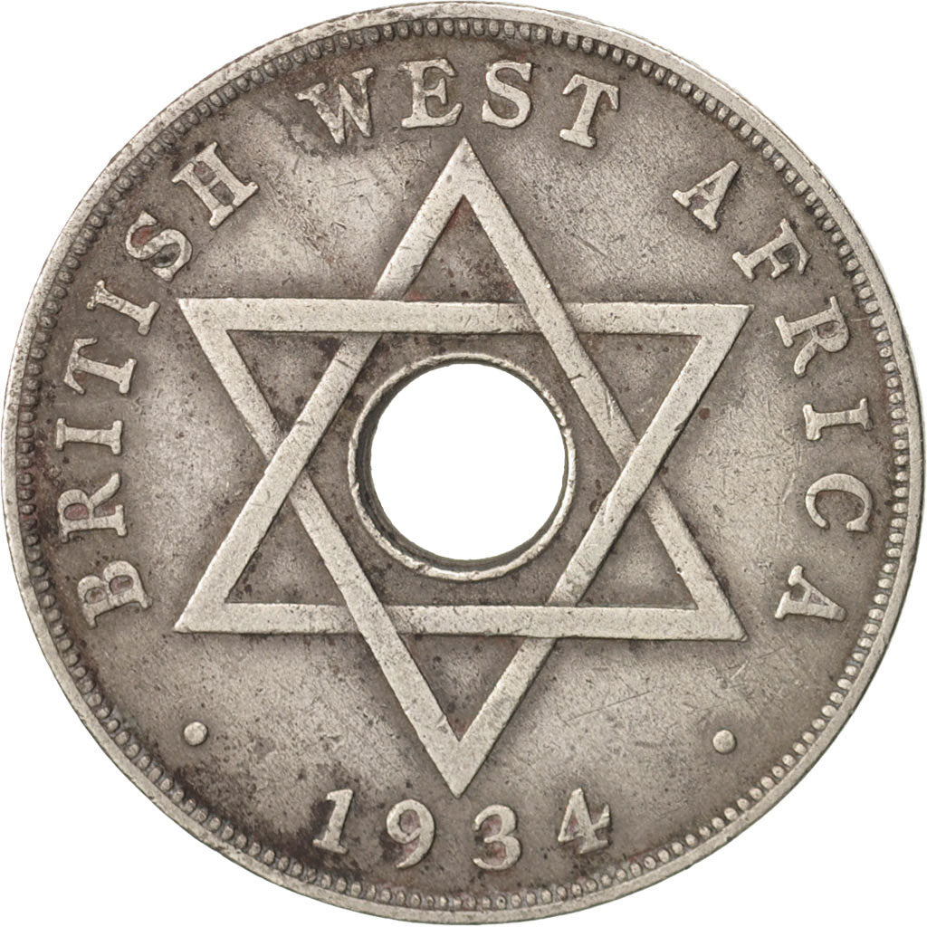 BRITISH WEST AFRICA, George V, Penny, 1934, VF(30-35), Copper-nickel, KM:9