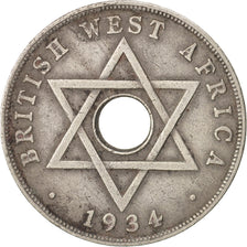 BRITISH WEST AFRICA, George V, Penny, 1934, VF(30-35), Copper-nickel, KM:9