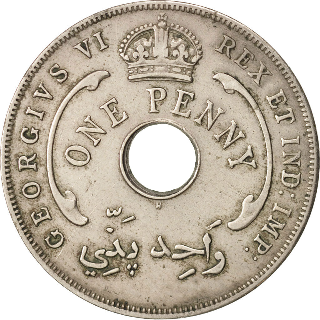 BRITISH WEST AFRICA, George VI, Penny, 1937, EF(40-45), Copper-nickel, KM:19