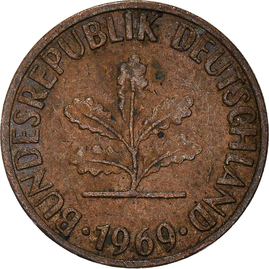 Moneta, Niemcy - RFN, Pfennig, 1969