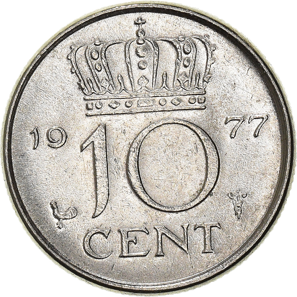 Monnaie, Pays-Bas, 10 Cents, 1977