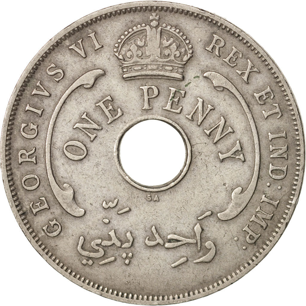 BRITISH WEST AFRICA, George VI, Penny, 1947, EF(40-45), Copper-nickel, KM:19