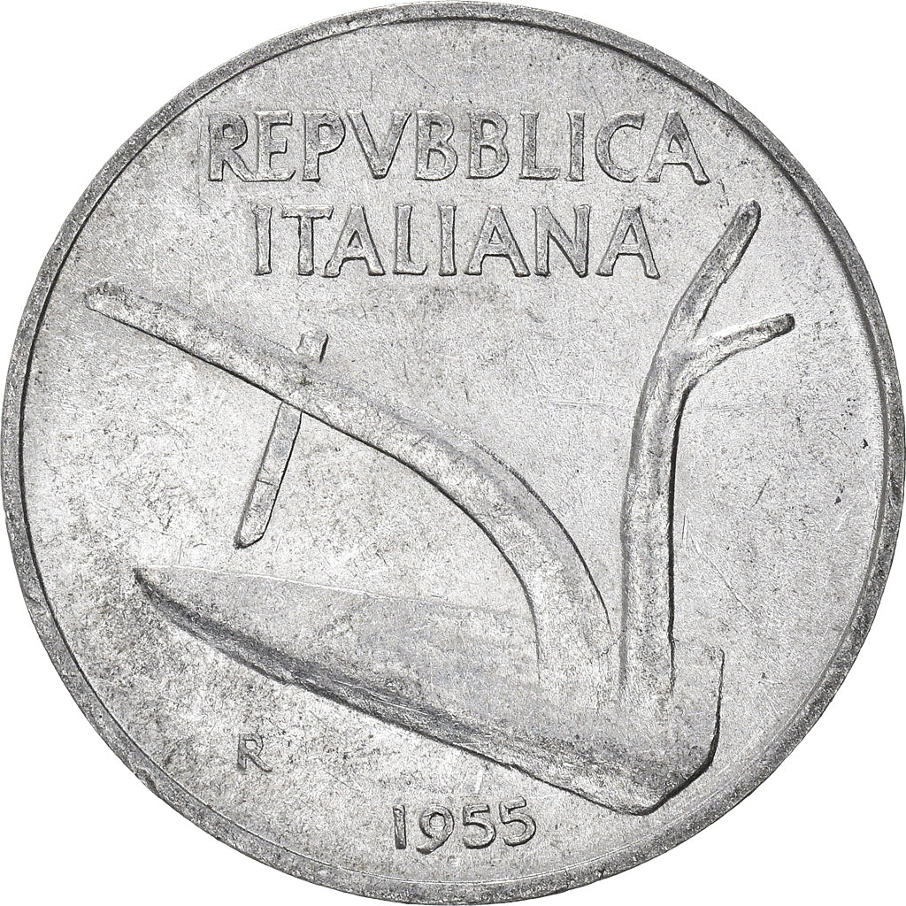 Moeda, Itália, 10 Lire, 1955