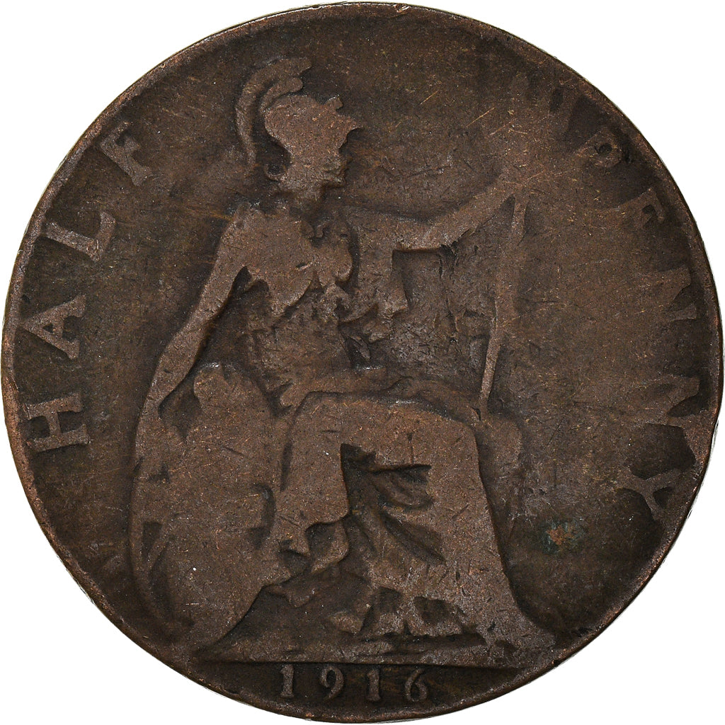 Monnaie, Grande-Bretagne, 1/2 Penny, 1916