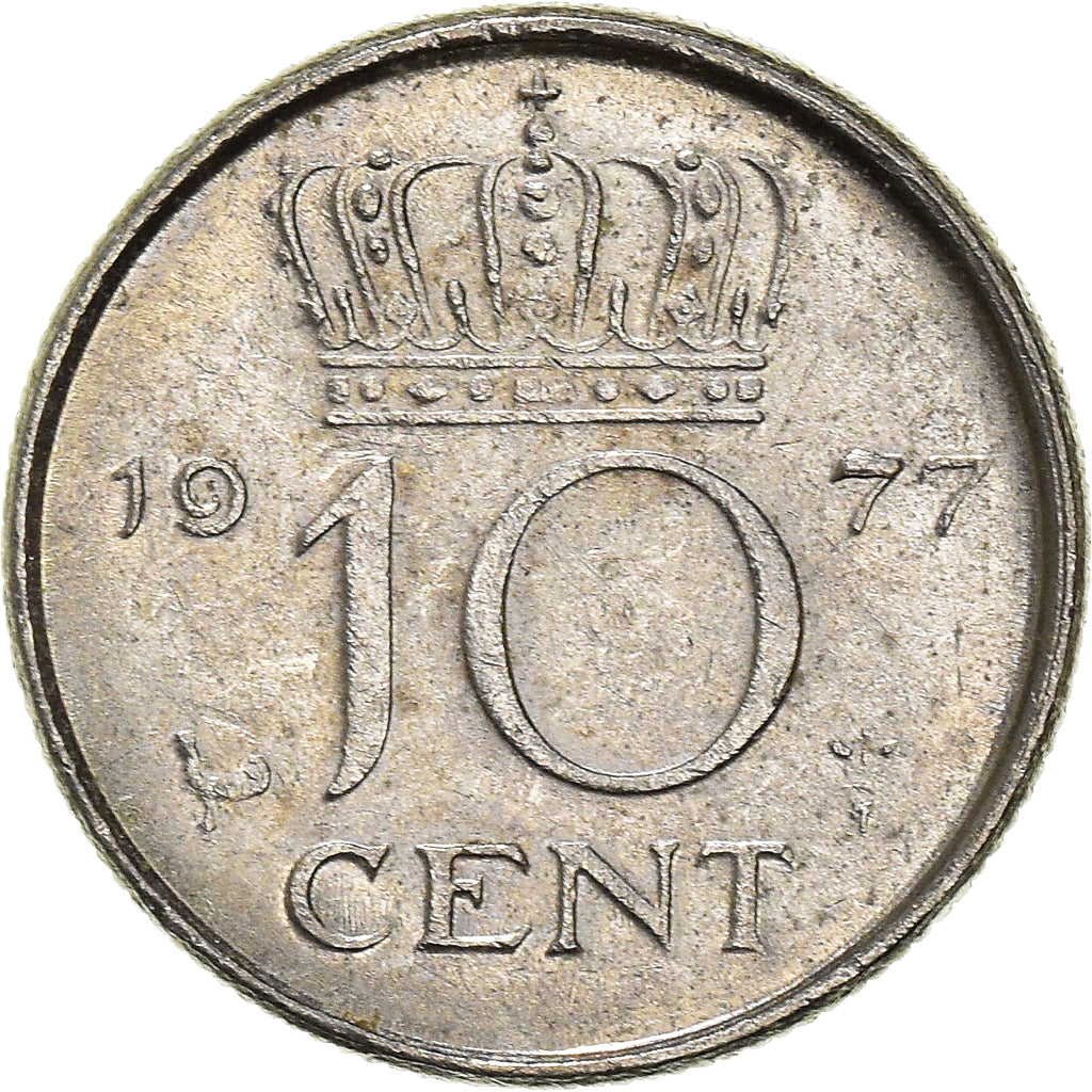 Moeda, Países Baixos, 10 Cents, 1977