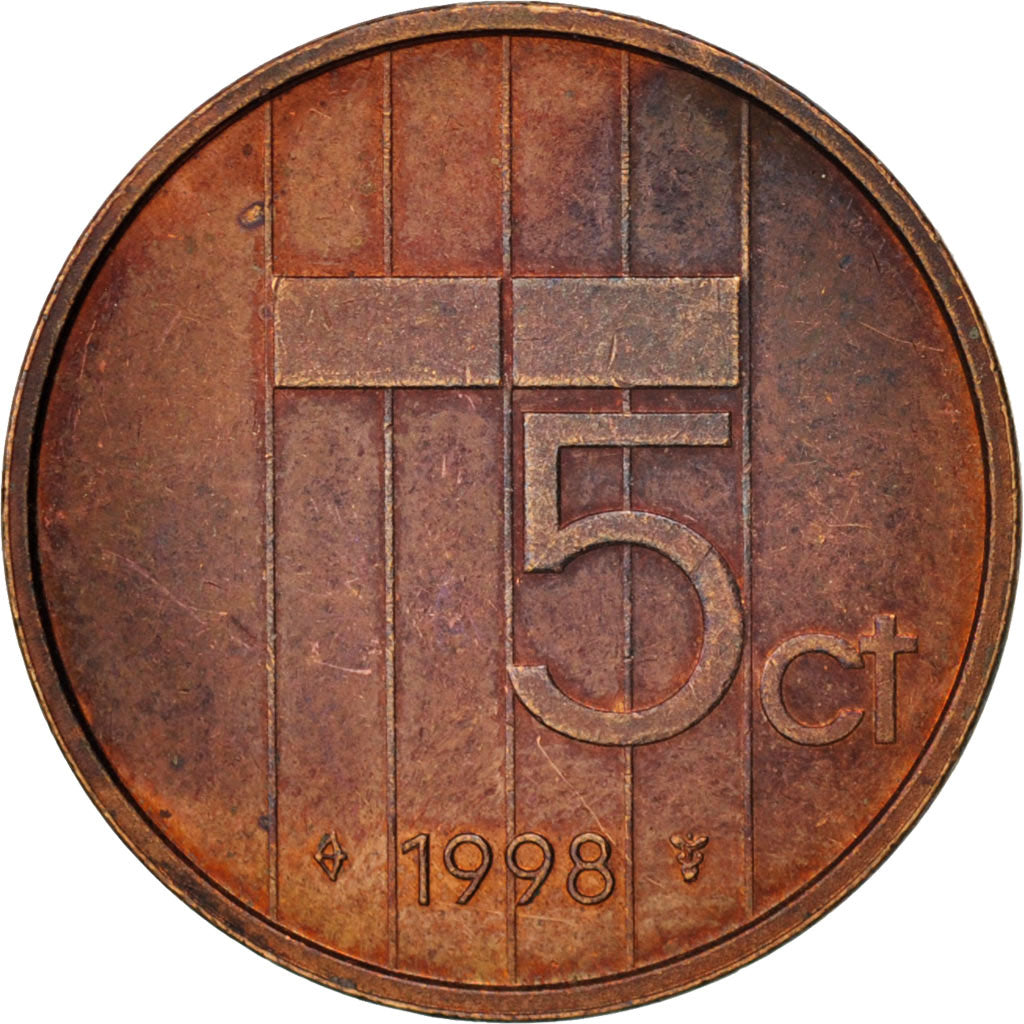 Coin, Netherlands, Beatrix, 5 Cents, 1998, EF(40-45), Bronze, KM:202