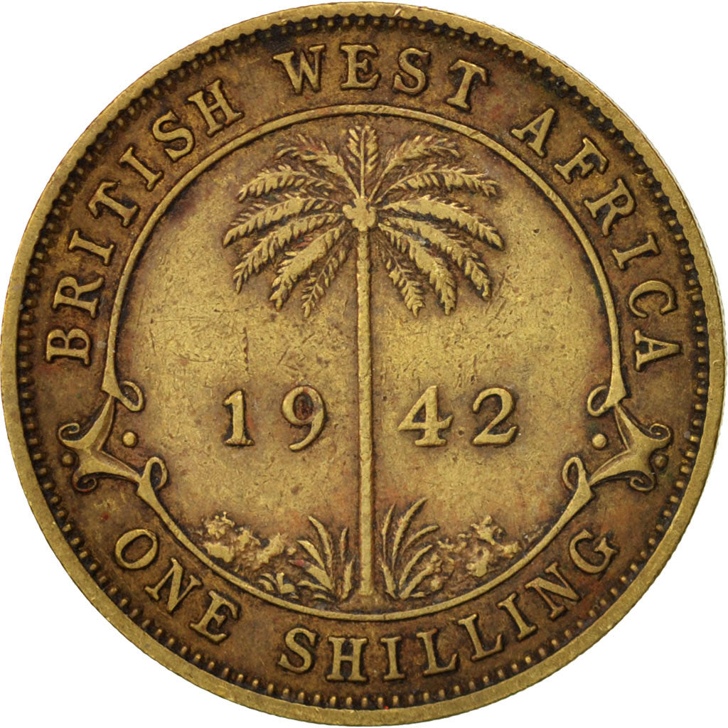 BRITISH WEST AFRICA, George VI, Shilling, 1942, TTB, Nickel-brass, KM:23