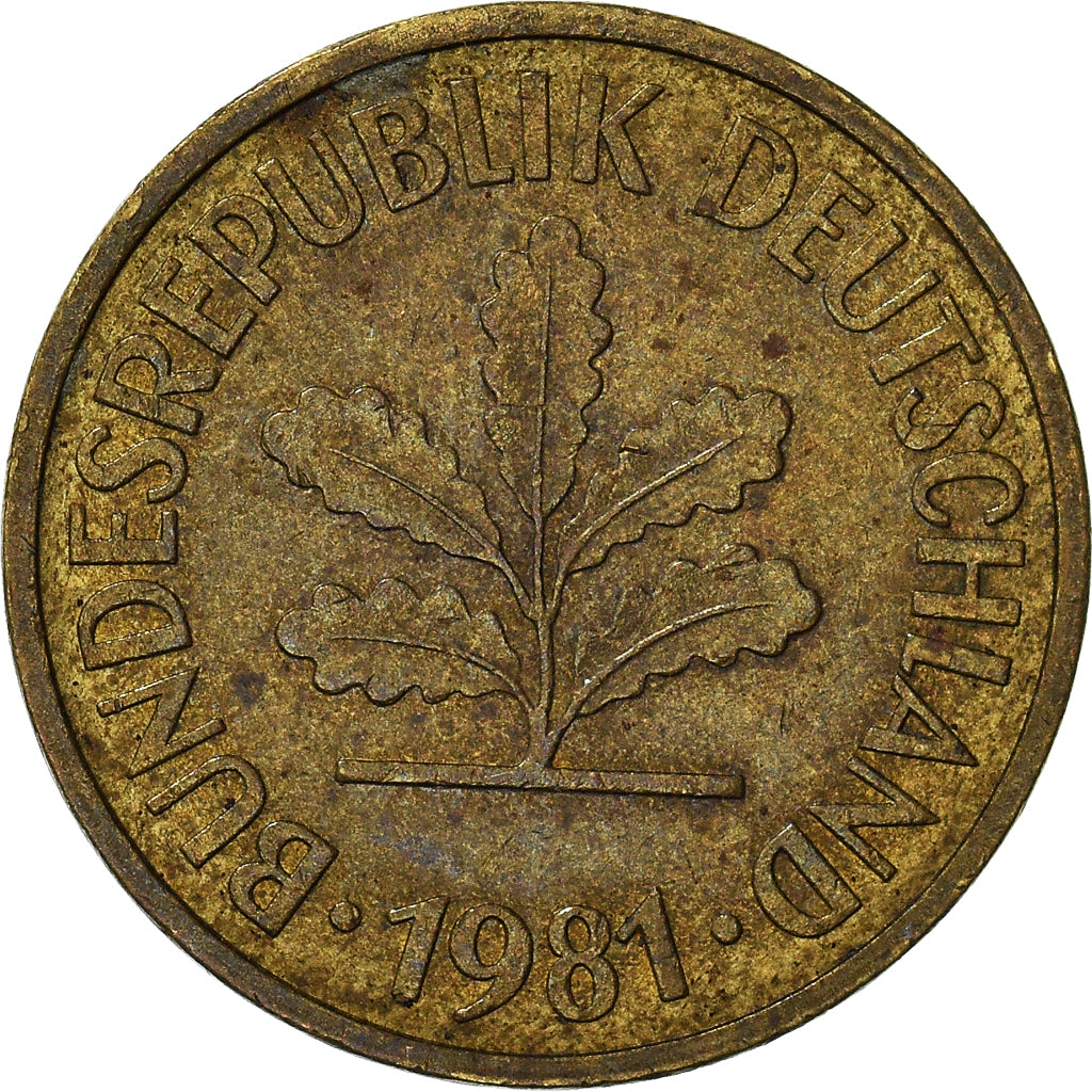 Moeda, ALEMANHA - REPÚBLICA FEDERAL, 5 Pfennig, 1981