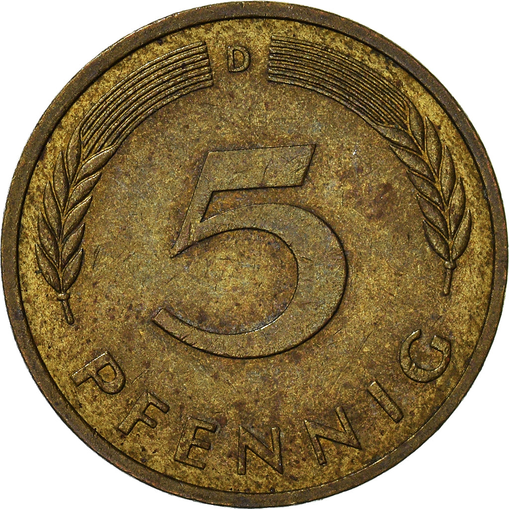 Moeda, ALEMANHA - REPÚBLICA FEDERAL, 5 Pfennig, 1981