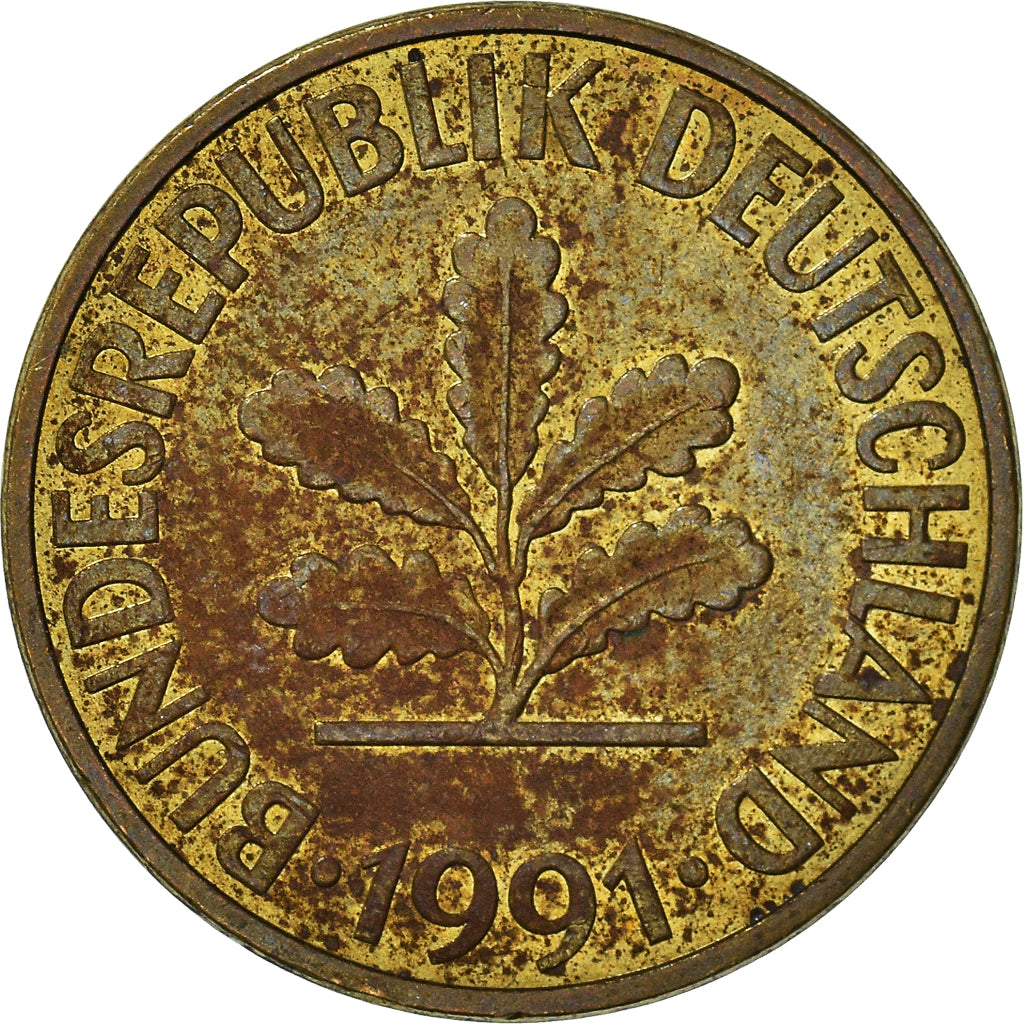 Munten, Federale Duitse Republiek, 10 Pfennig, 1991