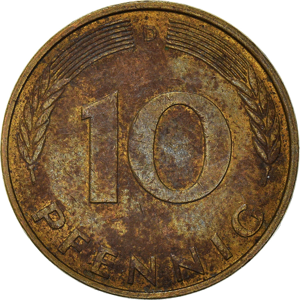 Moeda, ALEMANHA - REPÚBLICA FEDERAL, 10 Pfennig, 1993