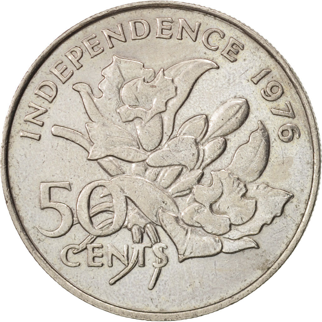 Seychelles, 50 Cents, 1976, British Royal Mint, AU(50-53), Copper-nickel, KM:25