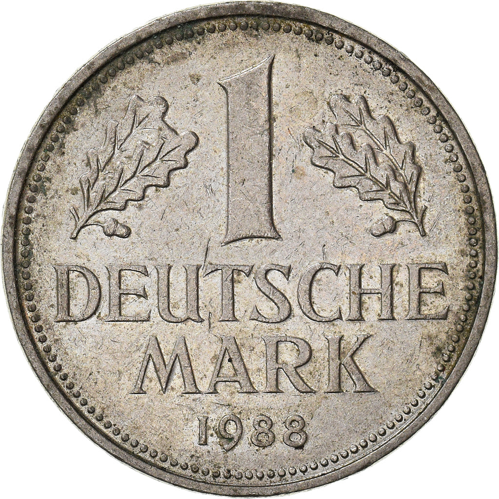 Moeda, ALEMANHA - REPÚBLICA FEDERAL, Mark, 1988