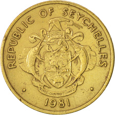 Monnaie, Seychelles, 10 Cents, 1981, British Royal Mint, TTB, Laiton, KM:44