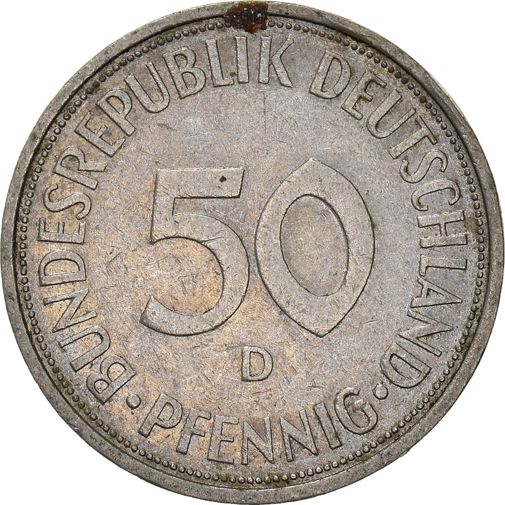 Moneda, ALEMANIA - REPÚBLICA FEDERAL, 50 Pfennig, 1974