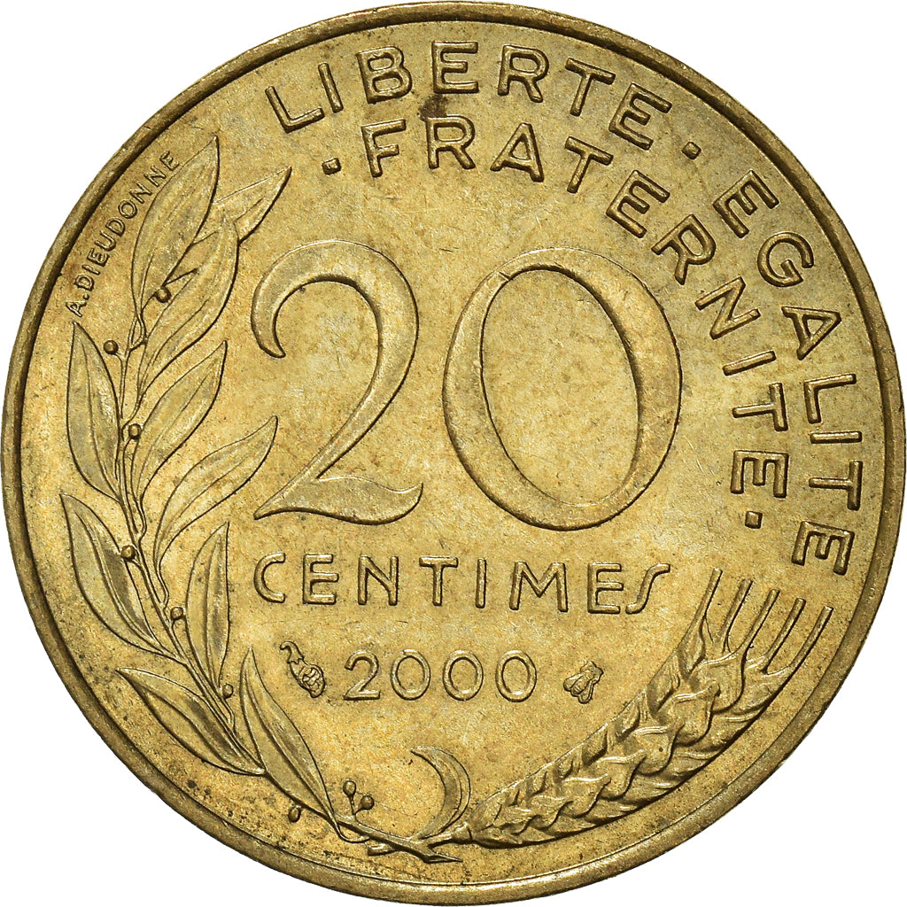 Moeda, França, 20 Centimes, 2000