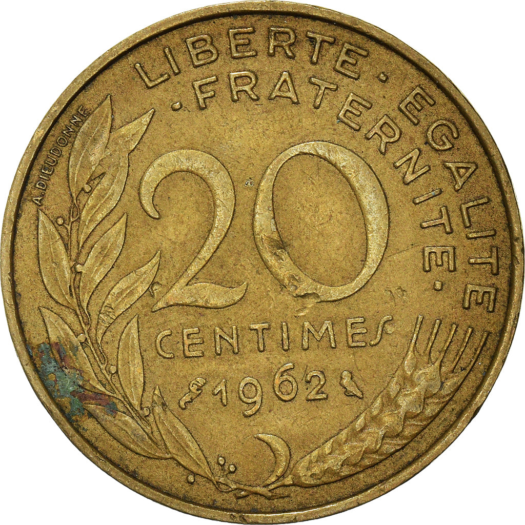 Moneta, Francja, 20 Centimes, 1962