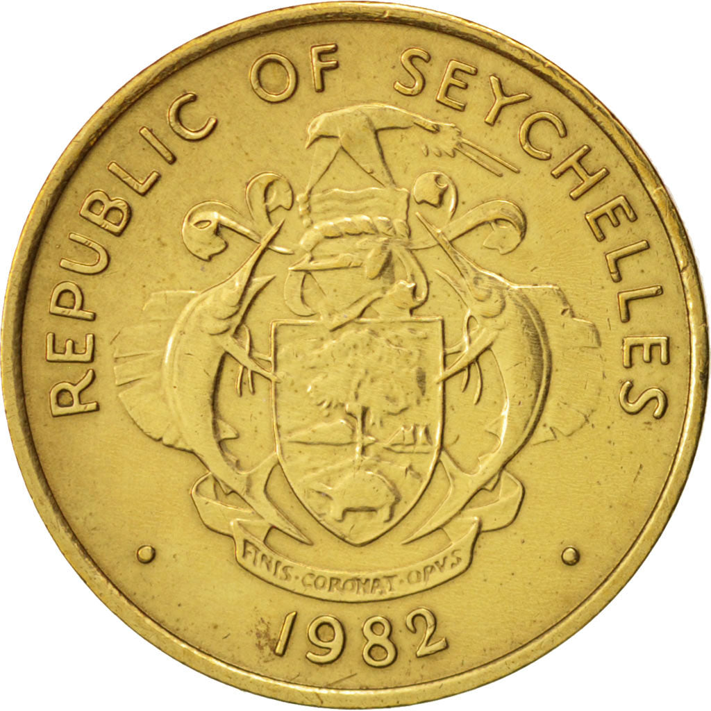 Monnaie, Seychelles, 10 Cents, 1982, British Royal Mint, TTB+, Laiton, KM:48.1