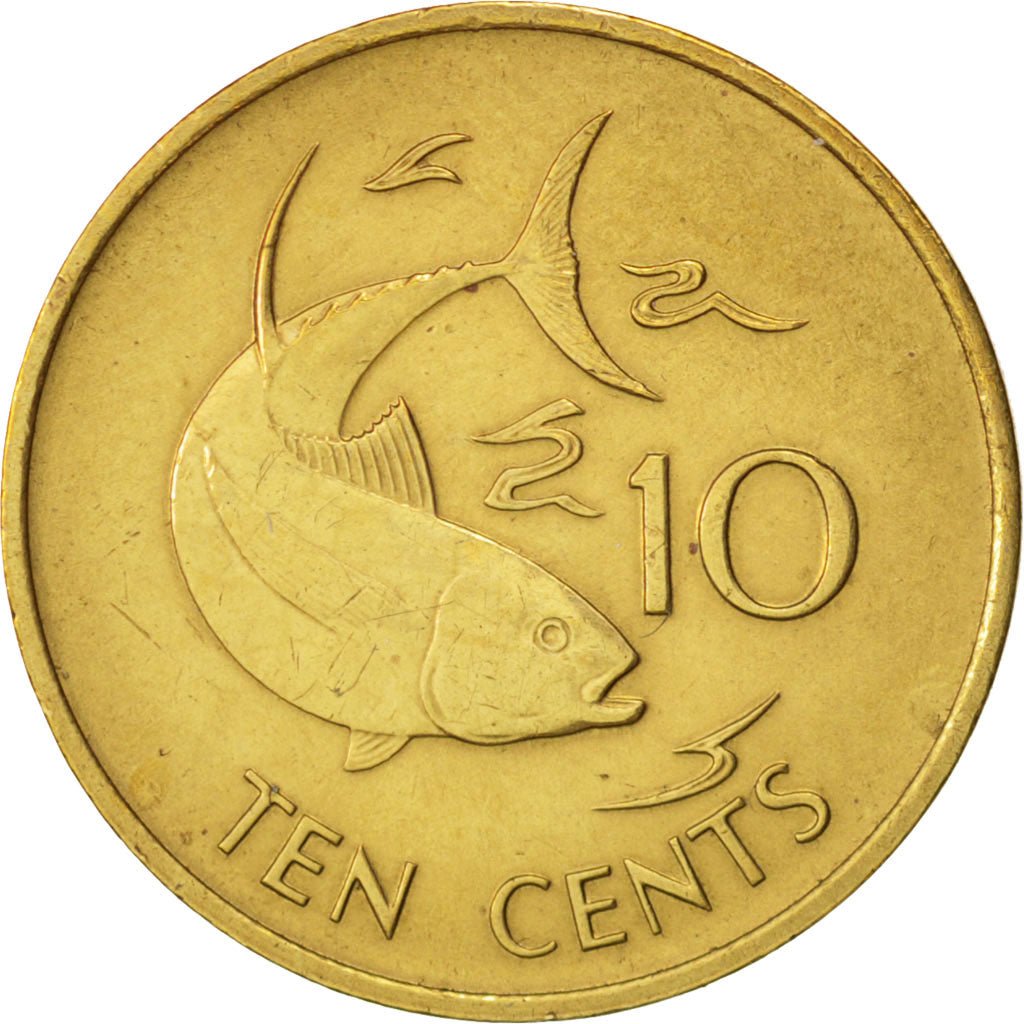 Monnaie, Seychelles, 10 Cents, 1982, British Royal Mint, TTB+, Laiton, KM:48.1