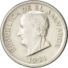 El Salvador, 25 Centavos, 1953, AU(55-58), Silver, KM:137