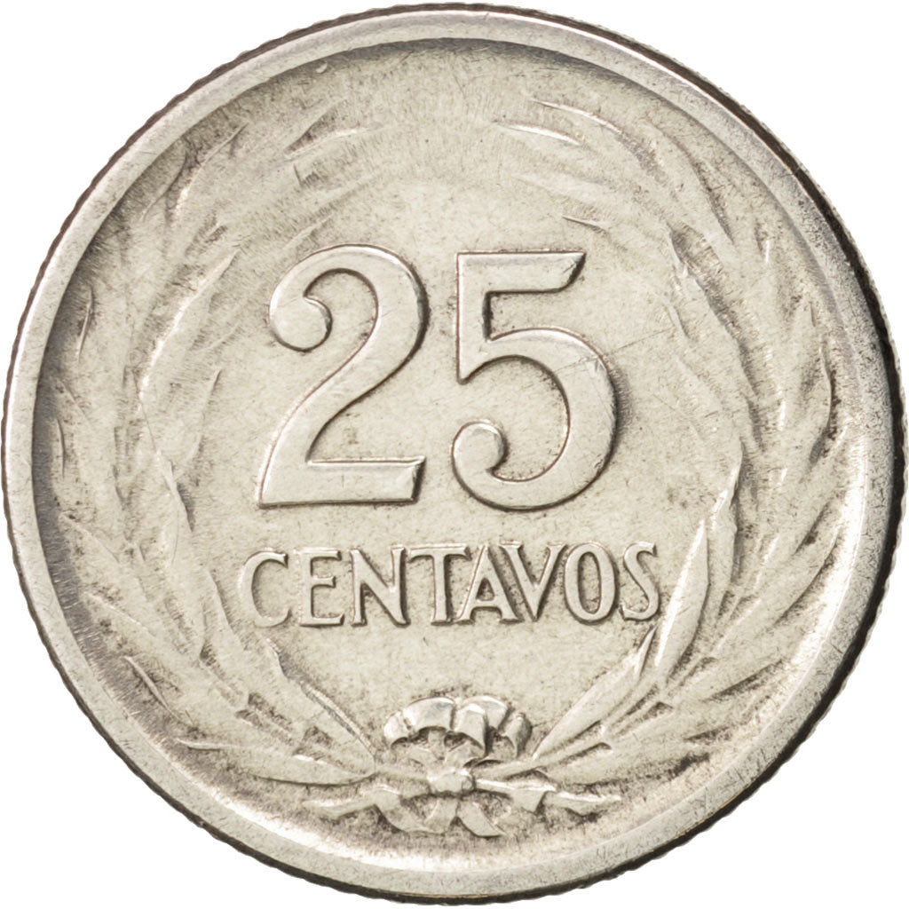 El Salvador, 25 Centavos, 1953, AU(55-58), Silver, KM:137