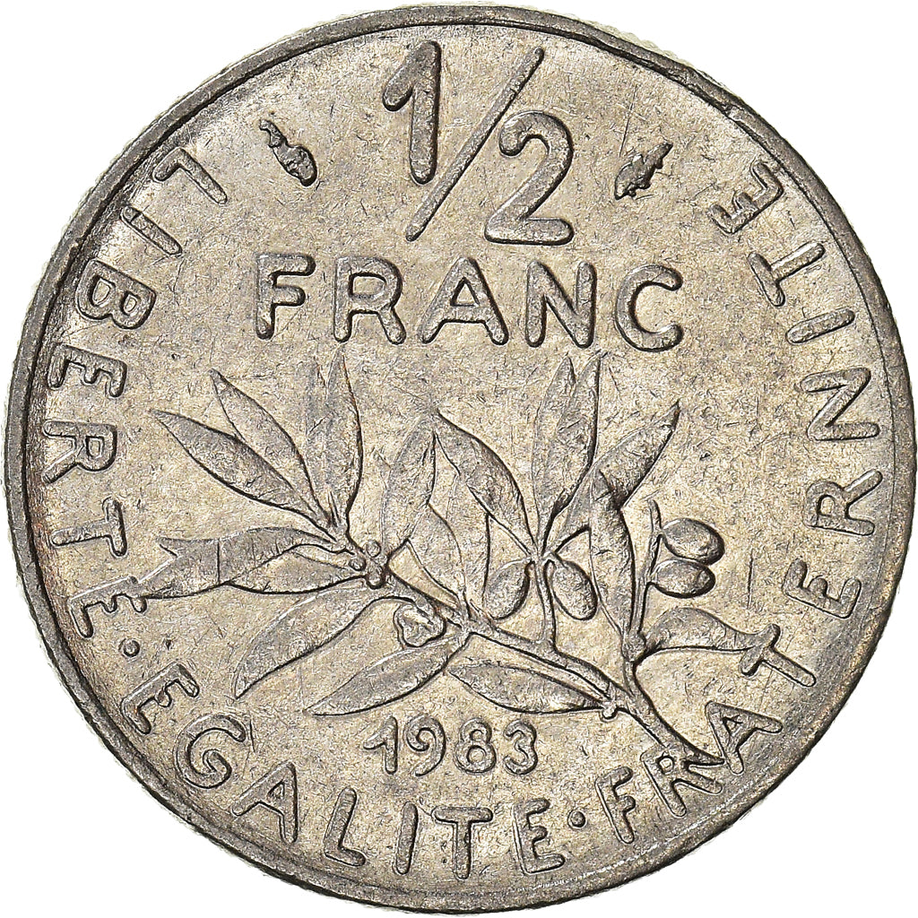 Coin, France, 1/2 Franc, 1983