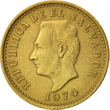 El Salvador, 2 Centavos, 1974, British Royal Mint, England, AU(50-53), Nickel...