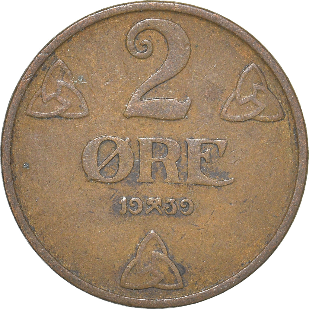 Monnaie, Norvège, 2 Öre, 1939