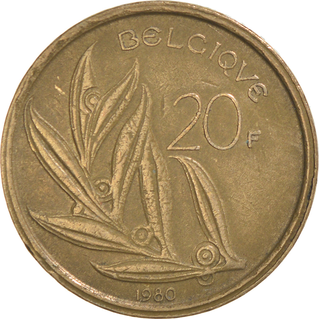 Münze, Belgien, 20 Francs, 20 Frank, 1980