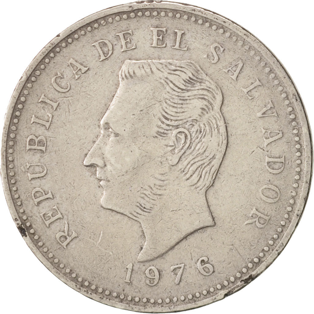 El Salvador, 5 Centavos, 1976, EF(40-45), Nickel Clad Steel, KM:149a