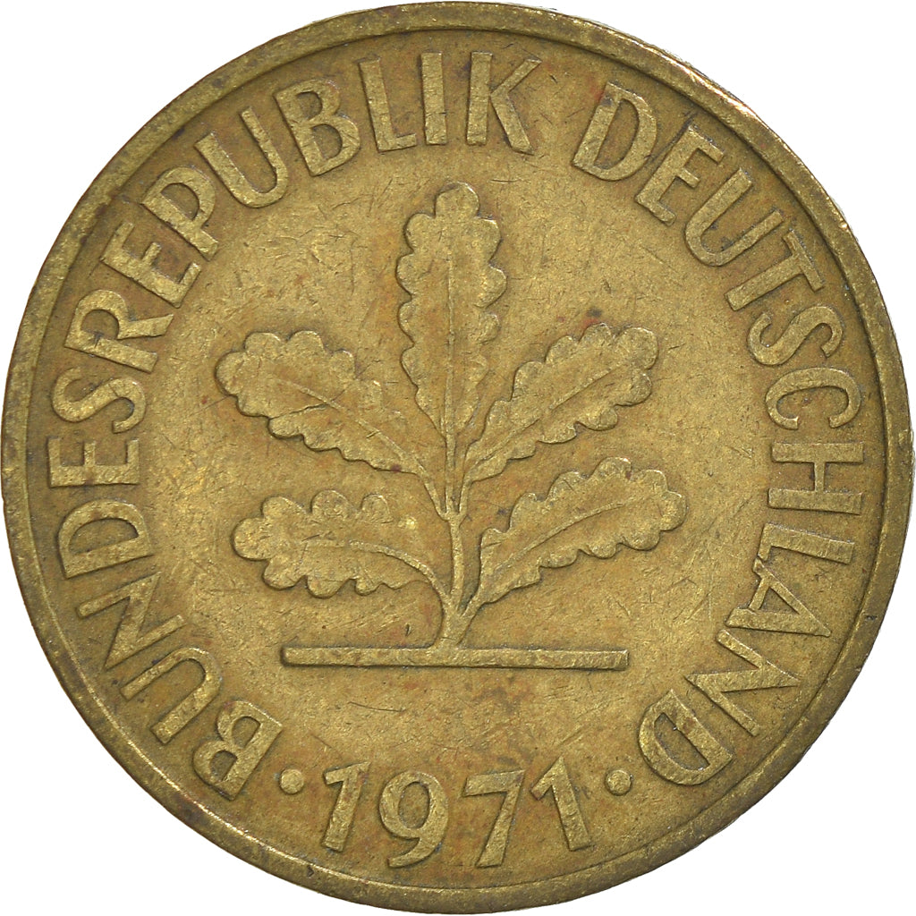 Moeda, ALEMANHA - REPÚBLICA FEDERAL, 10 Pfennig, 1971
