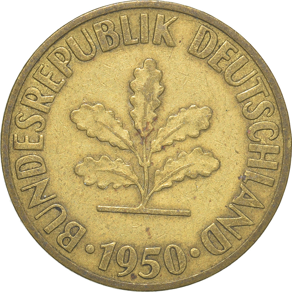 Moneda, ALEMANIA - REPÚBLICA FEDERAL, 10 Pfennig, 1950