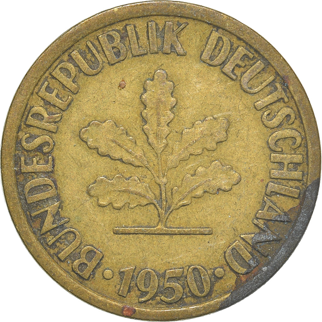 Moneda, ALEMANIA - REPÚBLICA FEDERAL, 10 Pfennig, 1950