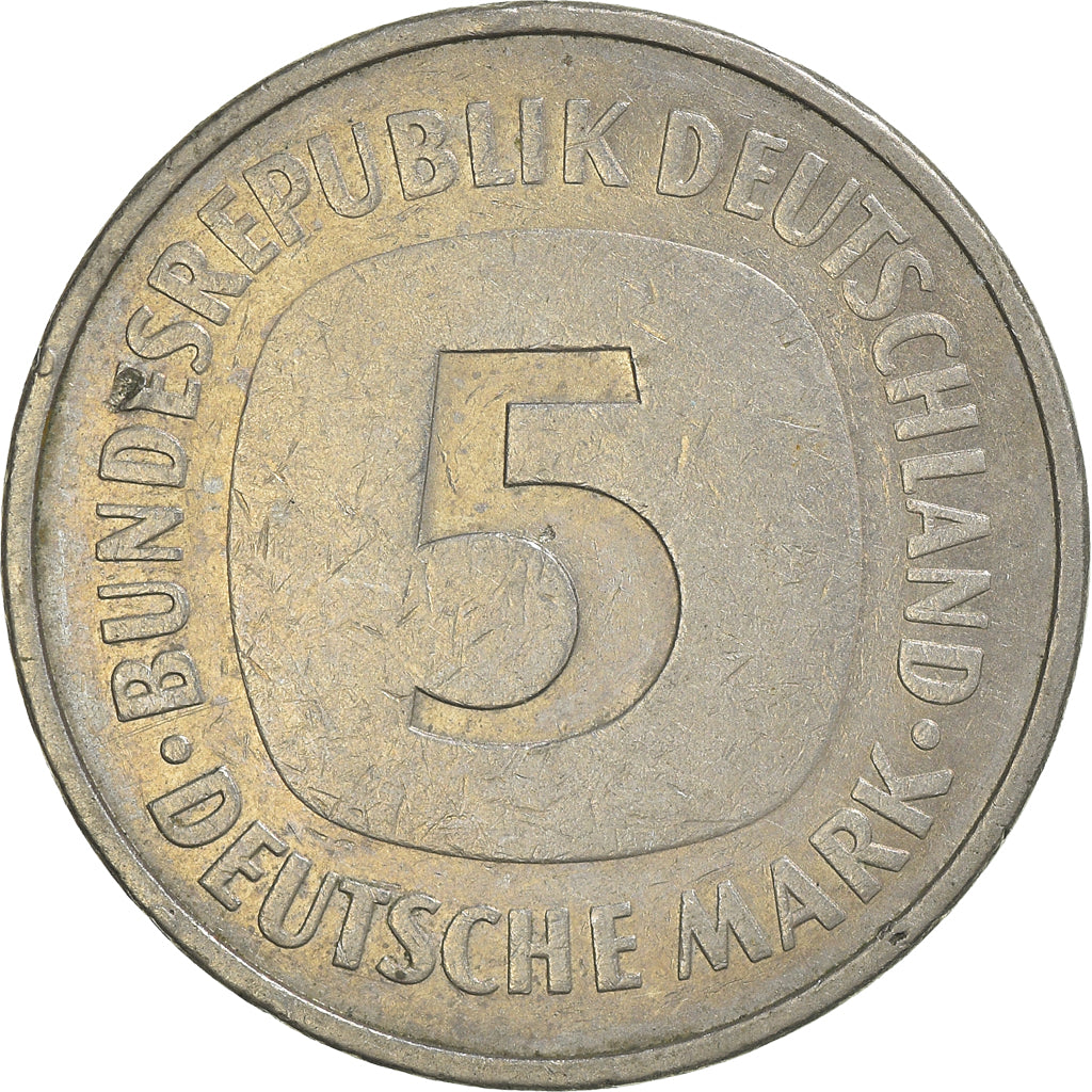 Moneta, GERMANIA - REPUBBLICA FEDERALE, 5 Mark, 1975