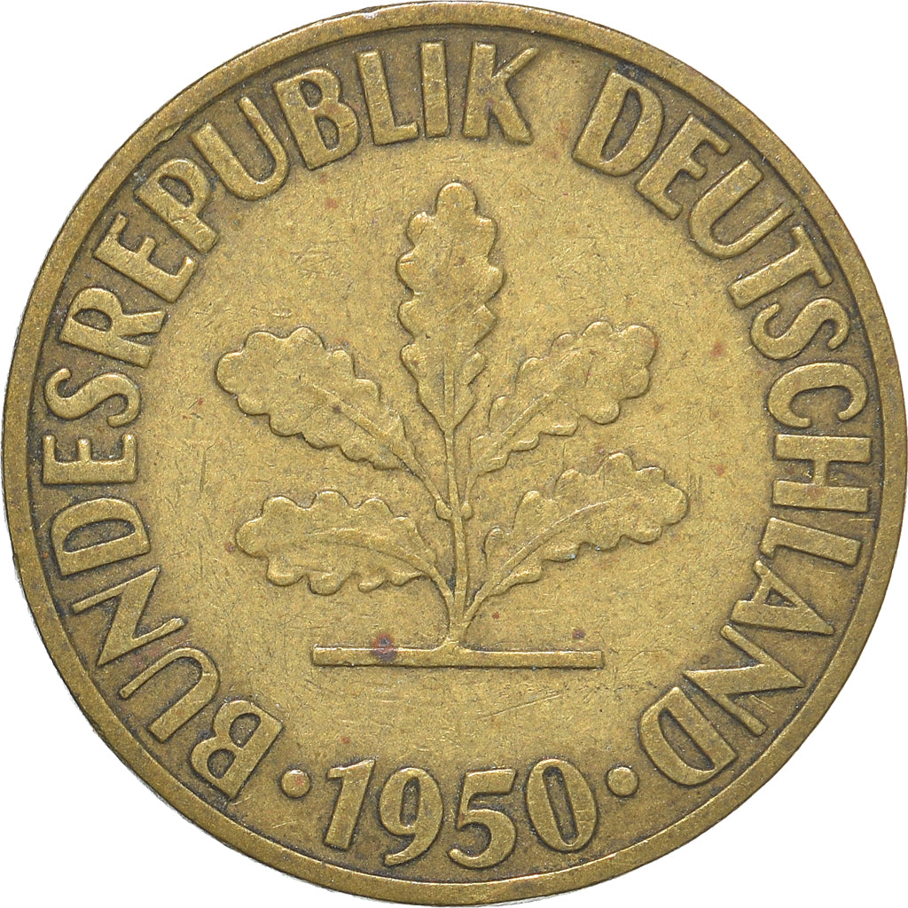 Moeda, ALEMANHA - REPÚBLICA FEDERAL, 10 Pfennig, 1950