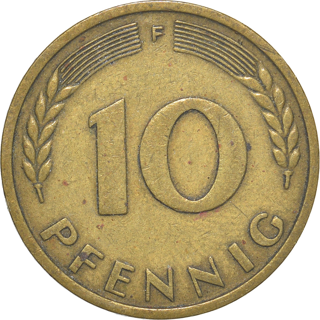 Moeda, ALEMANHA - REPÚBLICA FEDERAL, 10 Pfennig, 1950