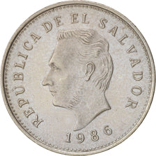 El Salvador, 5 Centavos, 1986, AU(55-58), Copper-Nickel Clad Steel, KM:149