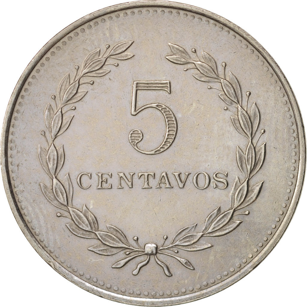 El Salvador, 5 Centavos, 1986, AU(55-58), Copper-Nickel Clad Steel, KM:149