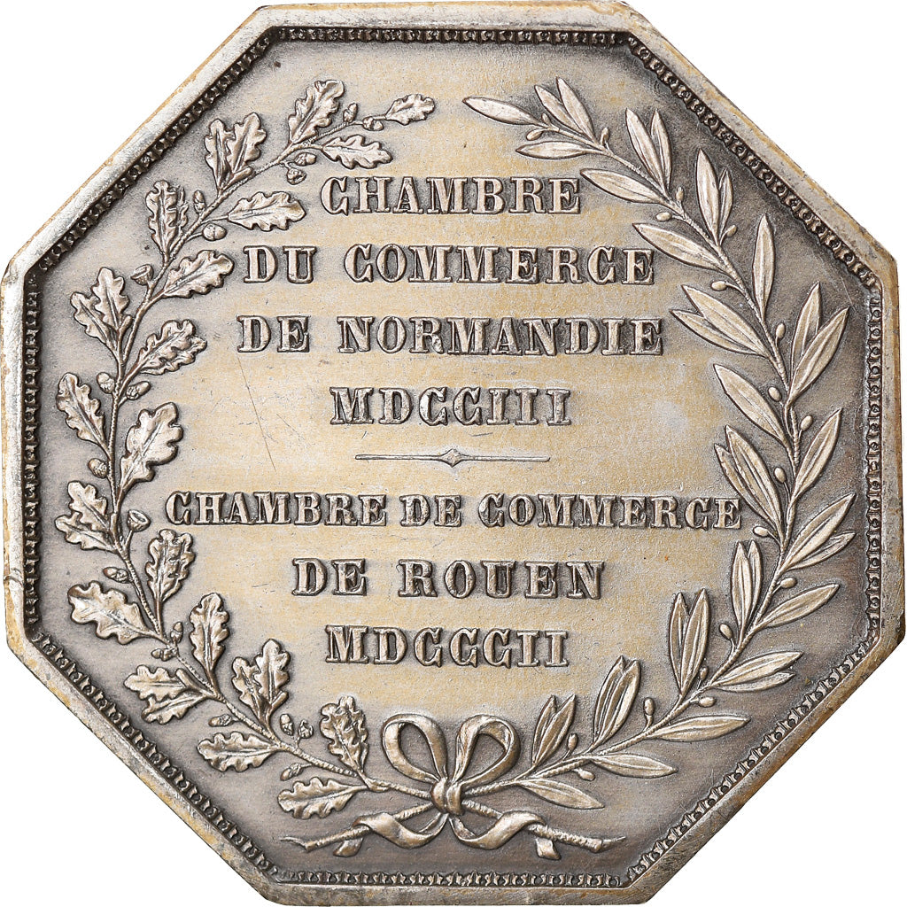 Francia, Token, Chambre de Commerce de Rouen, 1802, Lecomte, EBC+, Plata